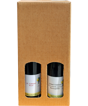 Weinkarton braun 2er (37x16,5x8,5 cm)