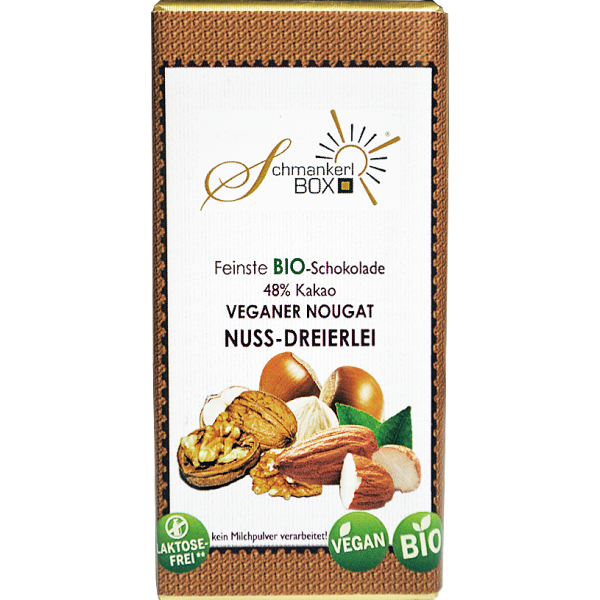 Nussschokolade Dreierlei Bio vegan