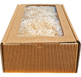 Geschenkkarton_2er braun Sichtfenster (38x18x8,5 cm)